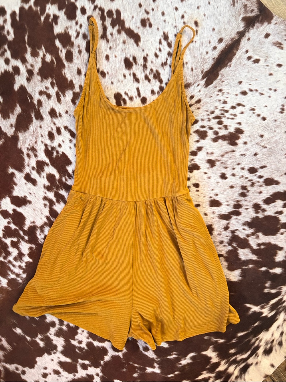 wild fable Mustard Yellow Ribbed Romper with pockets!
